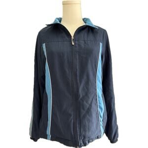 Green Tea Women’s Blue Track Jogging Suit, Jacket Size Medium, Pants Size Small